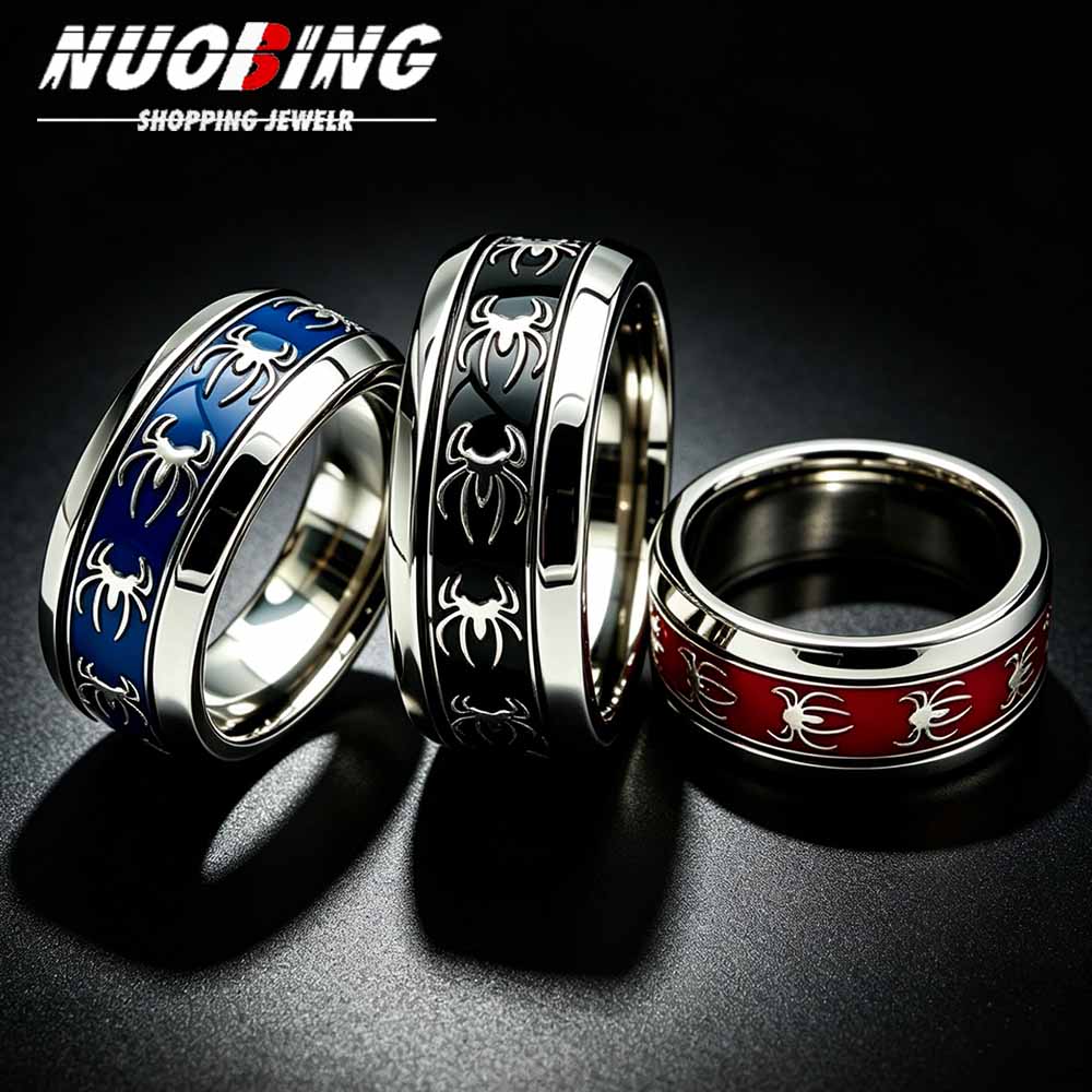 Men Accessories Wholesale - Yeni Vintage Punk Örümcek Yüzük 316L