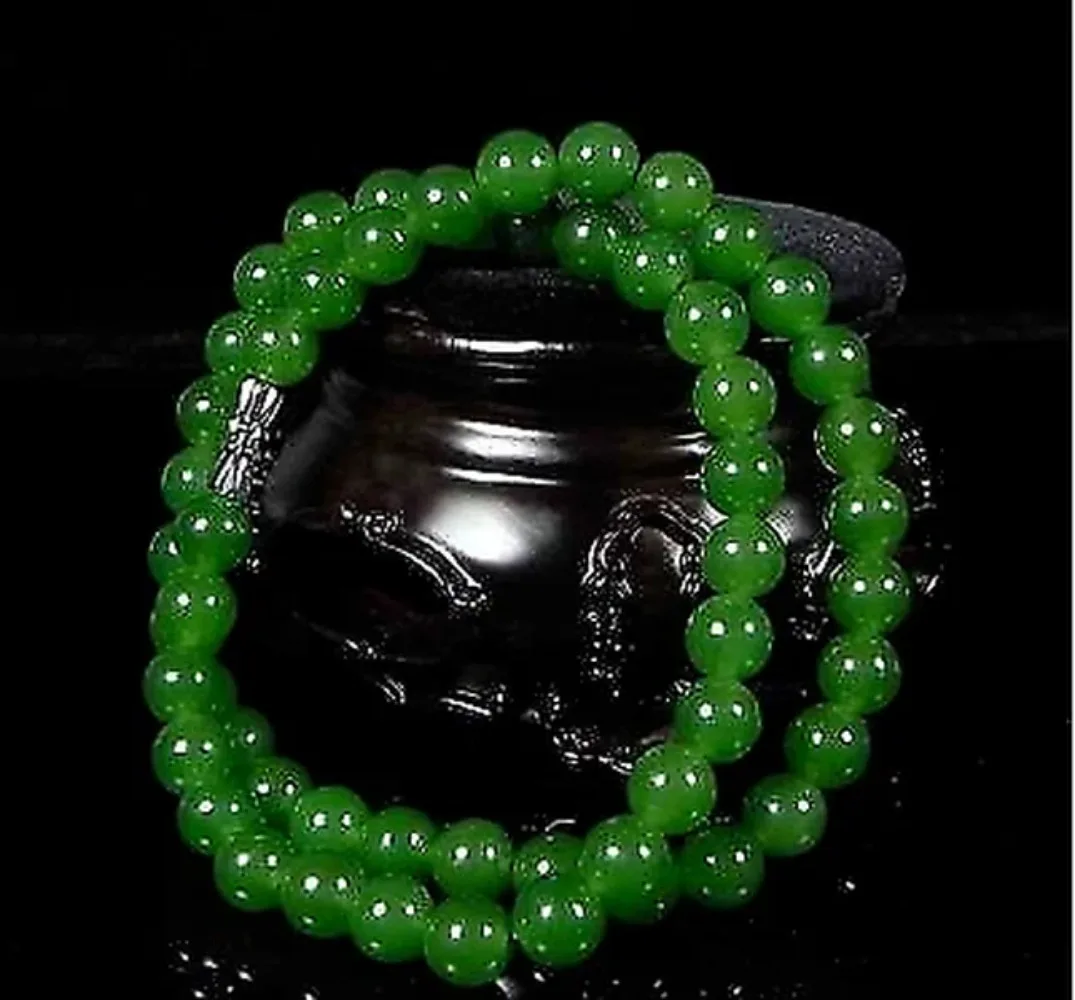 Men Accessories Necklace - Hakiki Doğal Yeşil Boncuk Kolye Çin