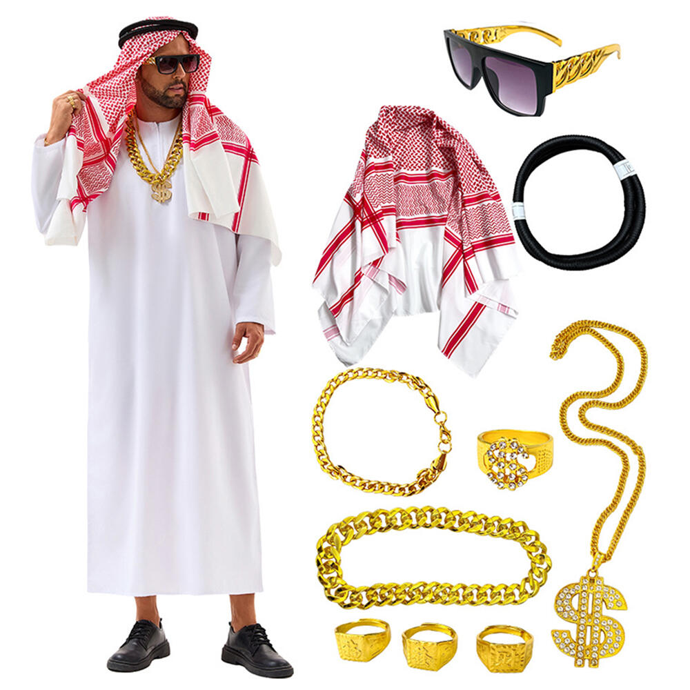 Men Accessories Uae - Arap Dubai Kostümü BAE Şeyh Cosplay