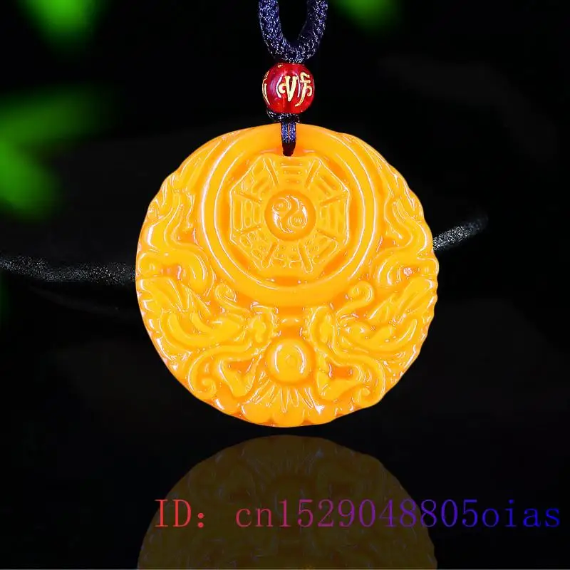 Men Accessories Necklace - Sarı yeşim ejderha kolye hediyeler erkekler