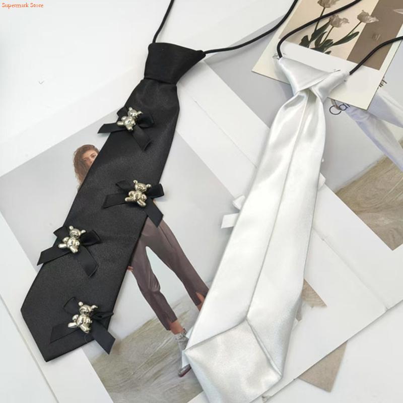 Men'S Accessories Premium - Q5WE Zarif Siyah Kravat Premium Polyester