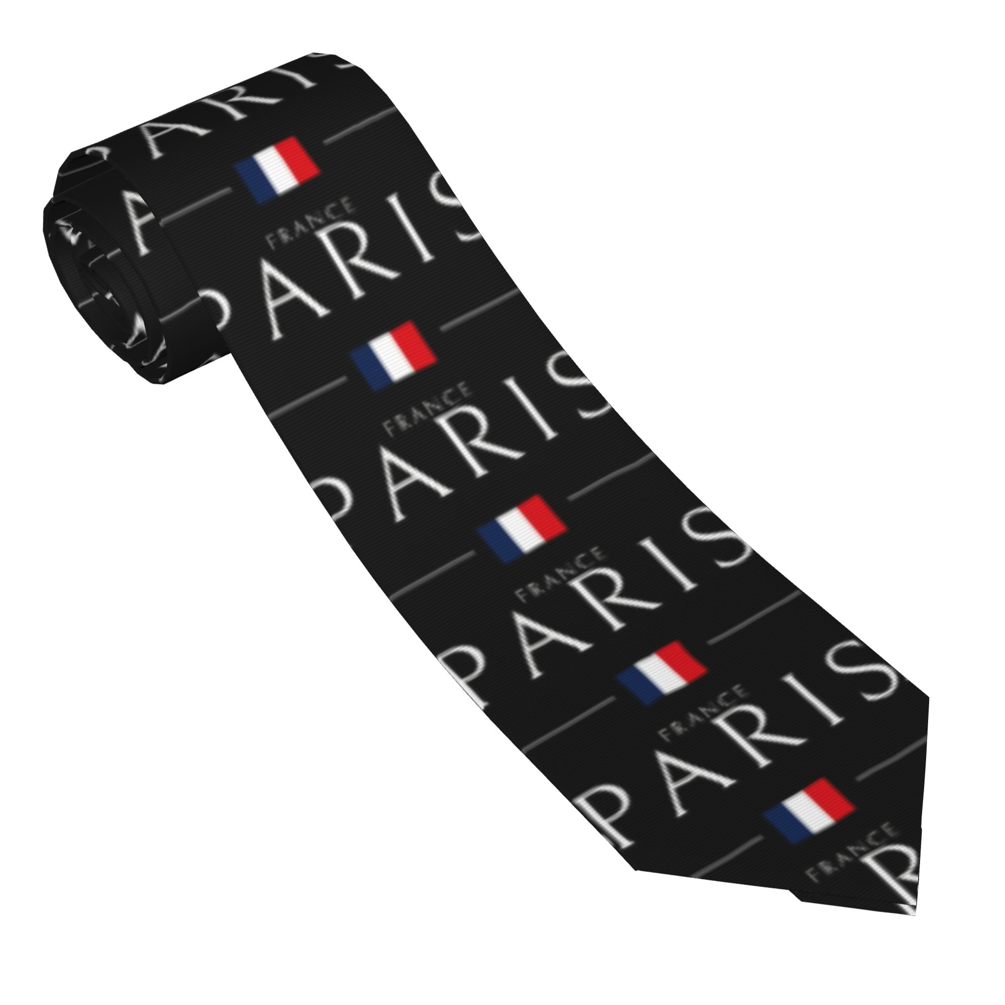 Men'S Accessories Paris - Paris Fransa Bayrağı Minimal Baskı Kravat