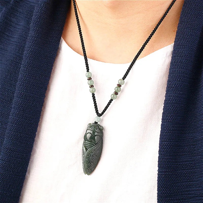Doğal Hetian yeşim Cicada koly - Men Accessories Necklace incelemesi ve fiyatı