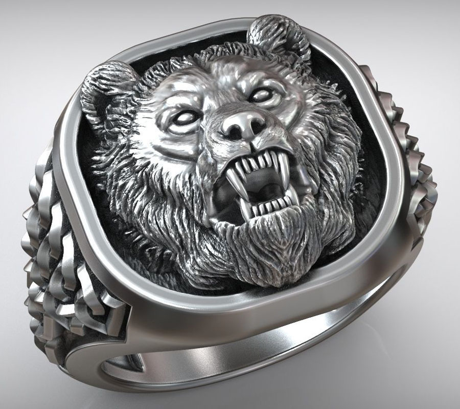 22g Viking Ayı Başı Nordik Süs - Signet Ring Men incelemesi ve fiyatı