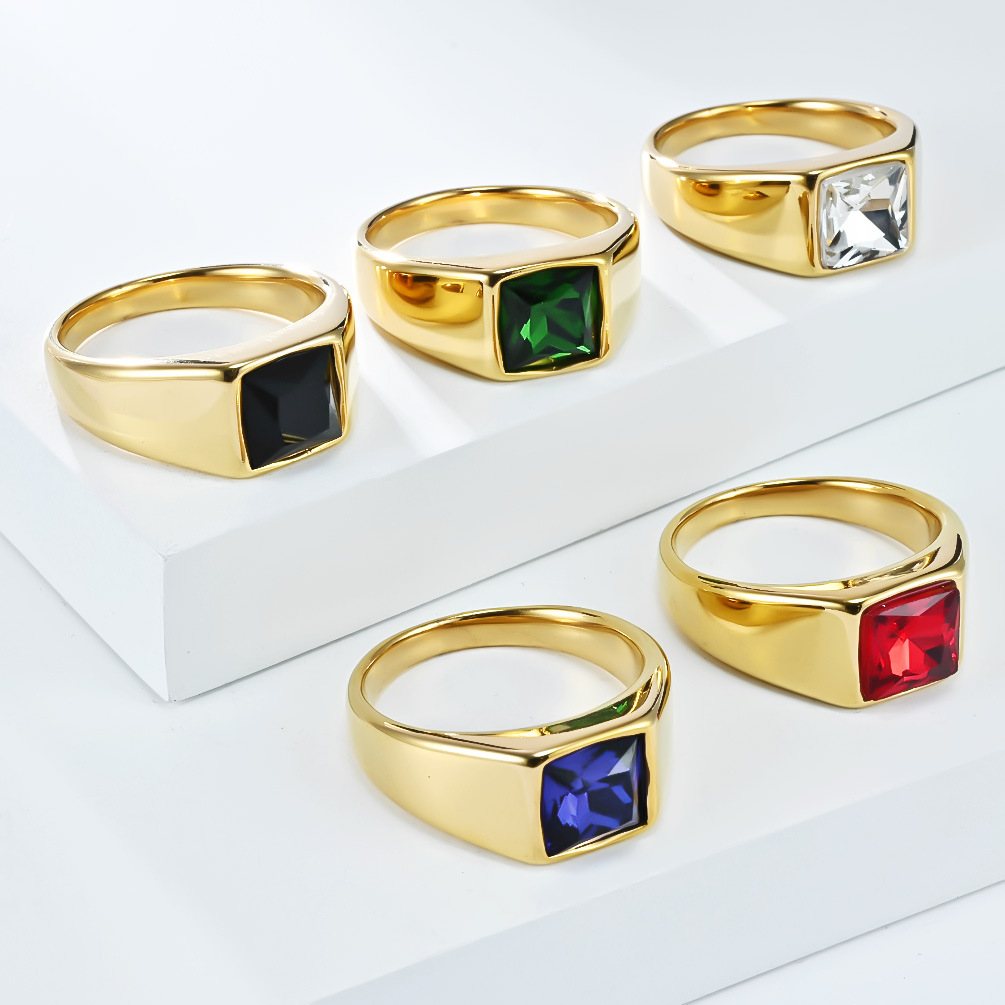 Paslanmaz Çelik Parlak Zirkon  - Signet Ring Men incelemesi ve fiyatı
