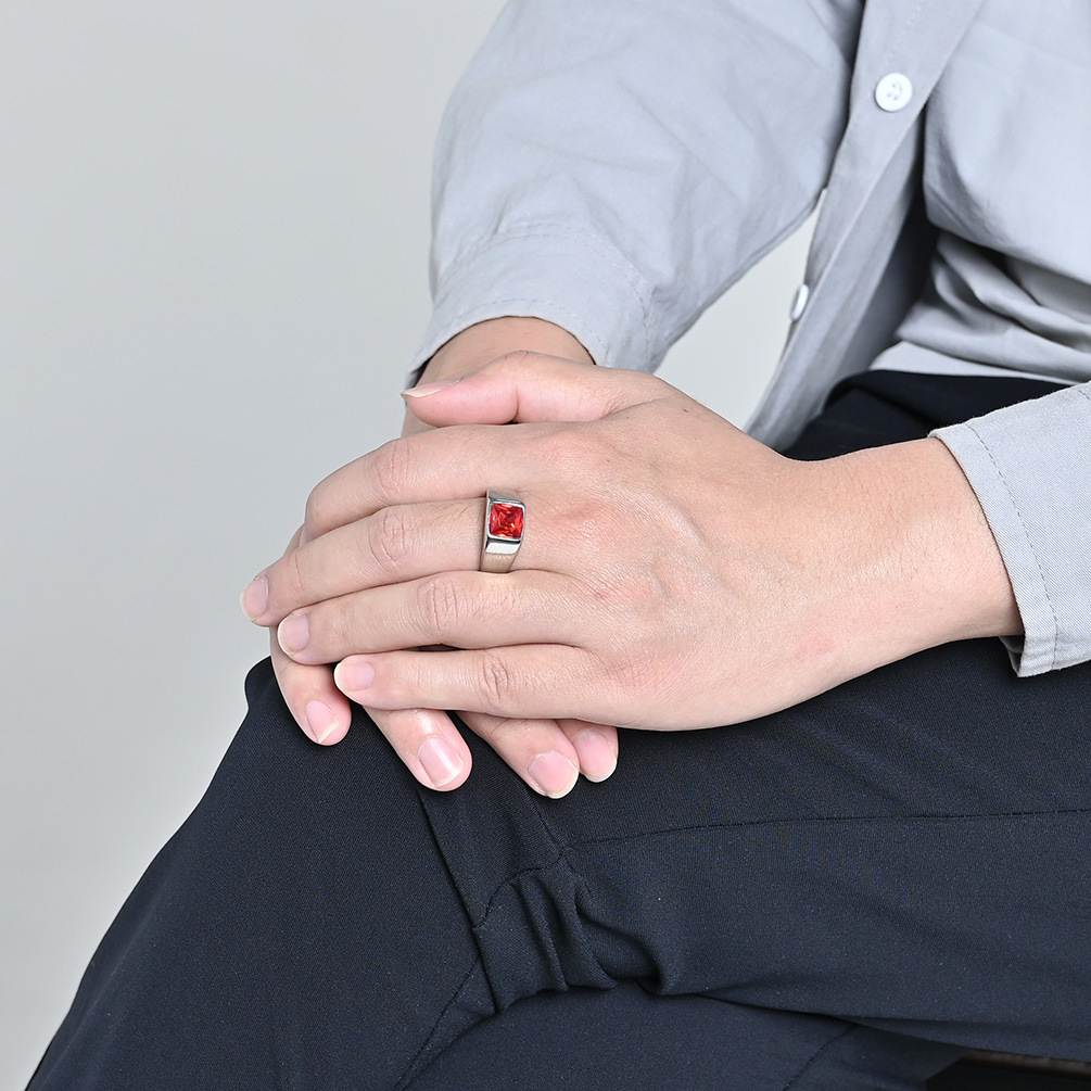 Paslanmaz Çelik Parlak Zirkon  - Signet Ring Men incelemesi ve fiyatı