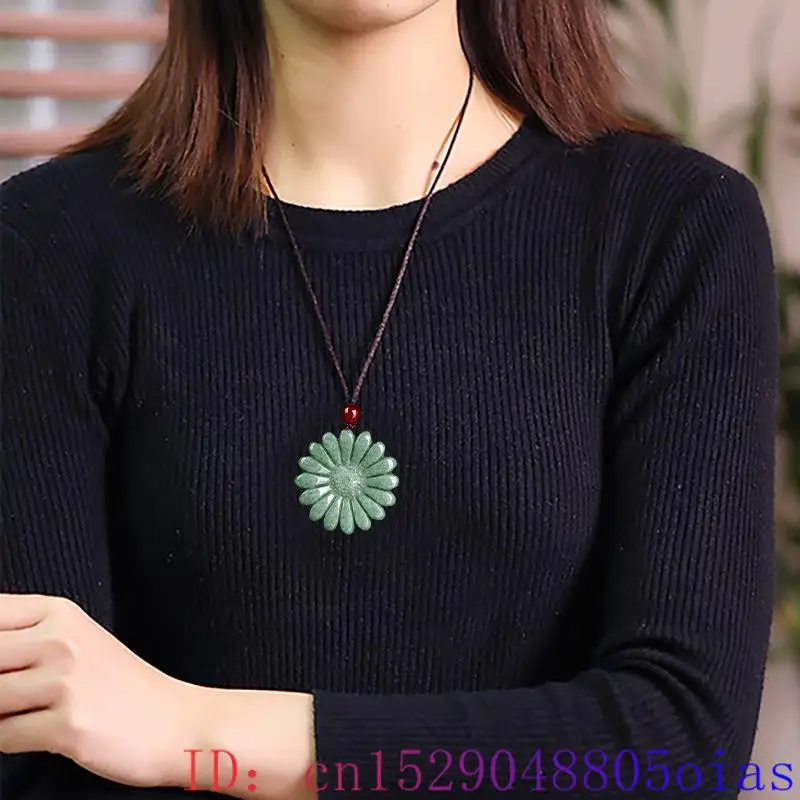 Yeşil Jadeite ayçiçeği kolye k - Men Accessories Necklace incelemesi ve fiyatı