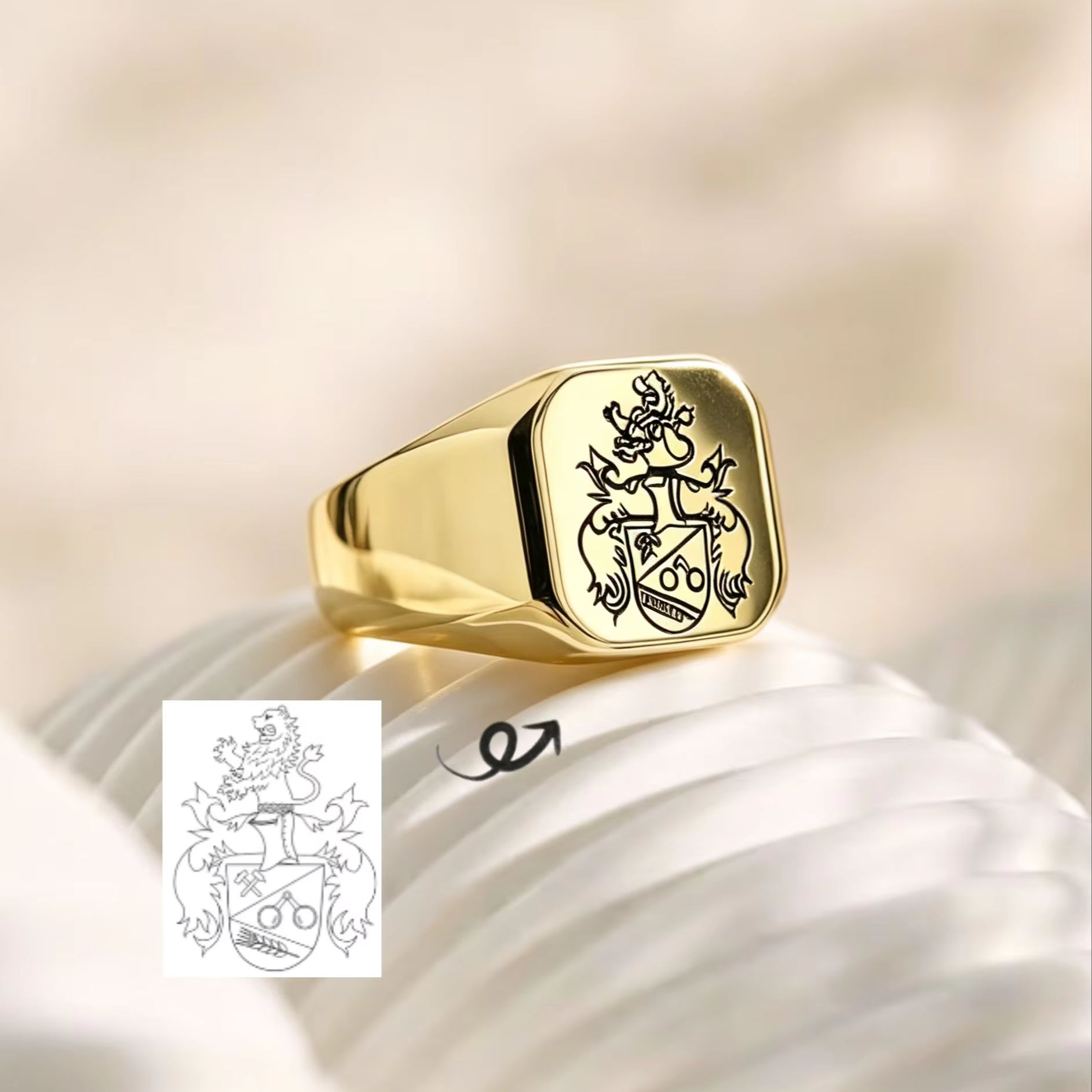 Erkekler İçin Özel Aile Arması - Signet Ring Men incelemesi ve fiyatı