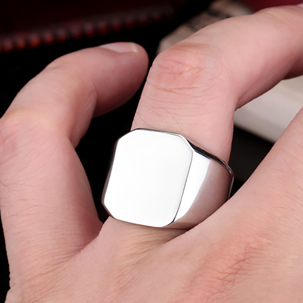 Ücretsiz kazımayı yeni gümüş/a - Signet Ring Men incelemesi ve fiyatı