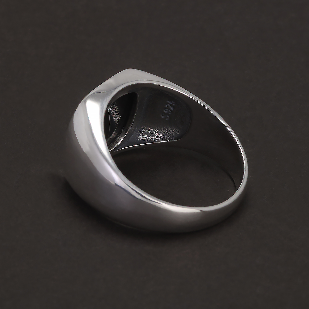 S925 Ayar Gümüş Siyah Oniks Si - Signet Ring Men incelemesi ve fiyatı
