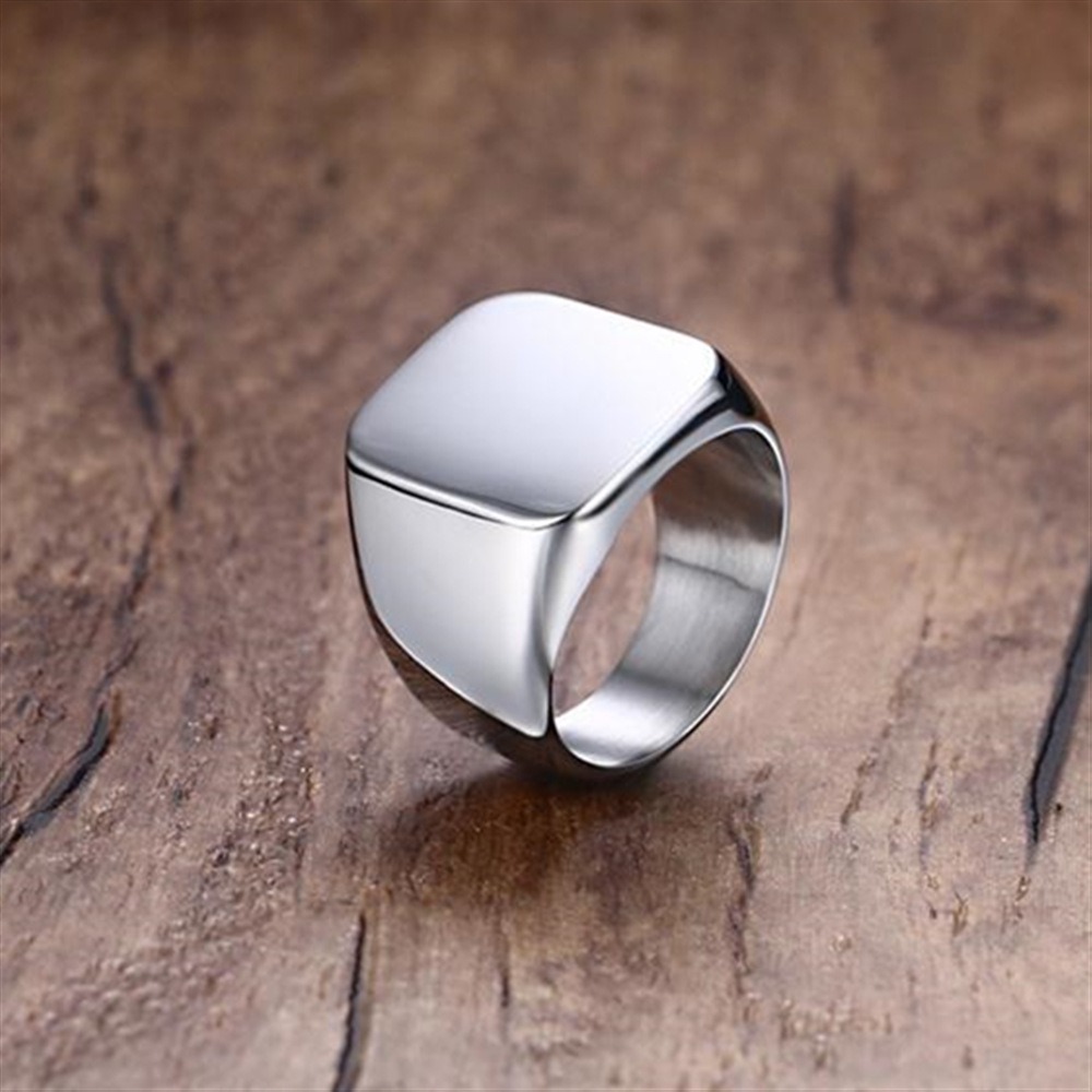 Moda erkekler siyah pürüzsüz p - Signet Ring Men incelemesi ve fiyatı