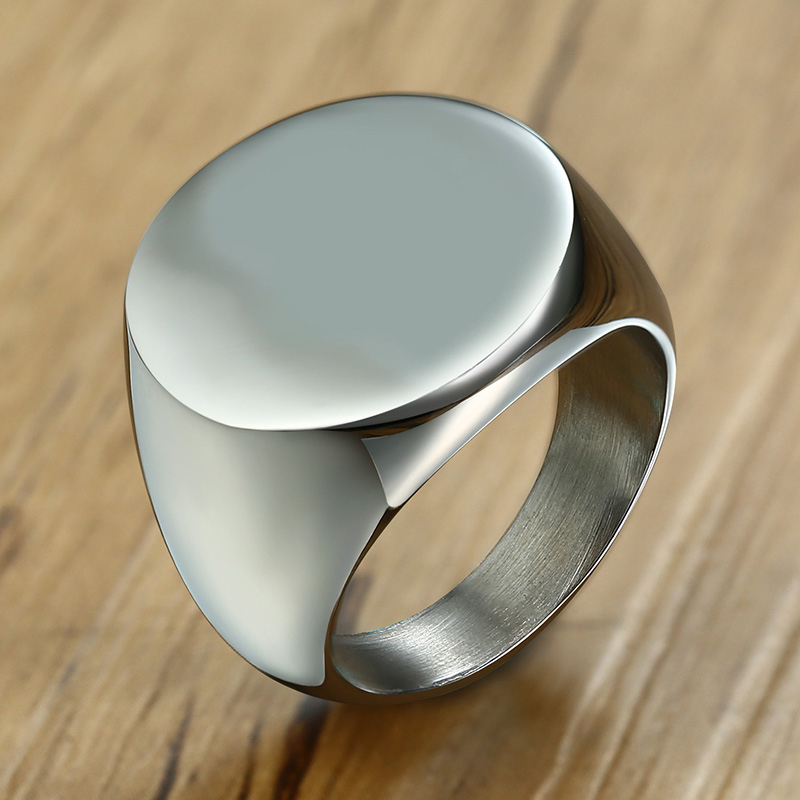 Vnox şık desen yazı ilk damga  - Signet Ring Men incelemesi ve fiyatı
